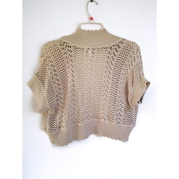 Beige Open-Knit Women Sweater - Picture 7 of 7